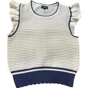 ME+EM Sweater‎ Vest with Ruffles 100%Organic Cotton -size Large